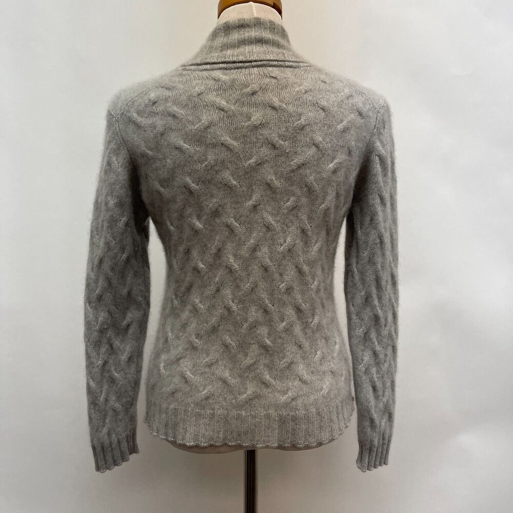Talbots Sweater Small Medium Large Light Gray 100… - image 5